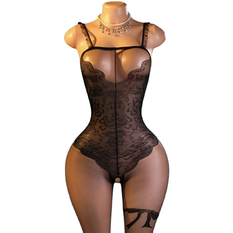 Lace Teddy Lingerie - قطعة واحدة من اللانجري التيدي باللون