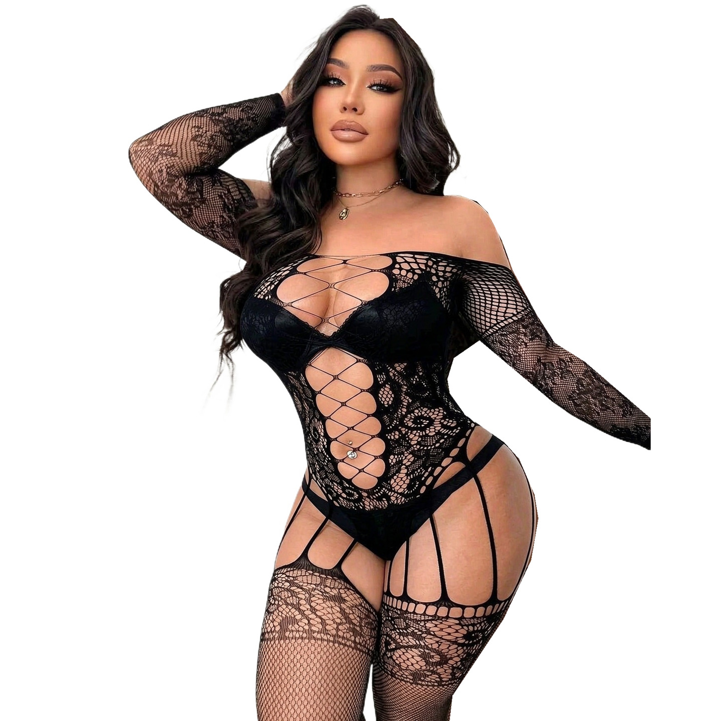 Bodystocking Fishnet - جوارب شبكية كاملة للجسم، بدلات أنيقة
