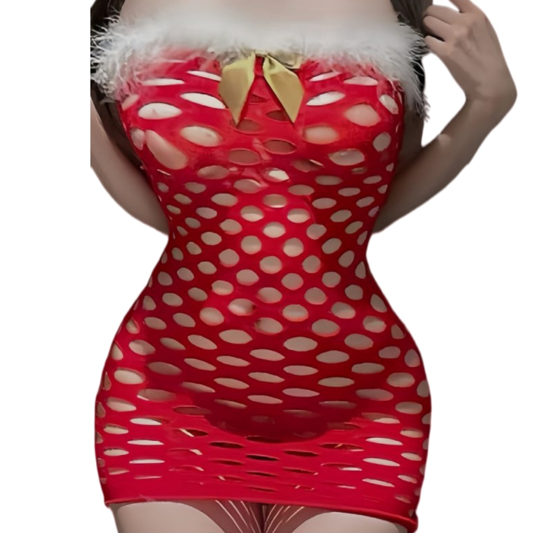 ملابس داخلية نسائية حمراء شبكي - مراجعة Bodystocking Fishnet وسعره